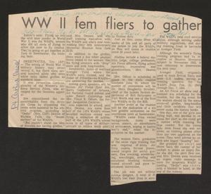 [Clipping: WW II Fem Flyers To Gather]
