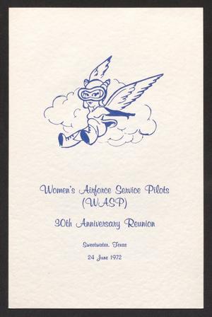Primary view of object titled '[Program for the WASP 30th Anniversary Reunion Dinner #4]'.