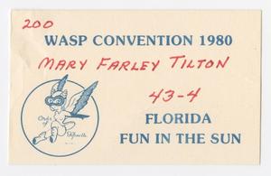 [Name Tag From 1980 WASP Convention]
