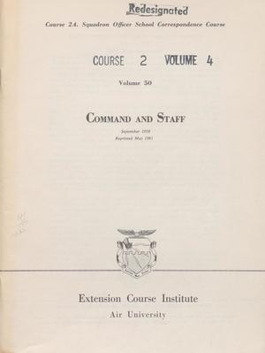 Primary view of object titled 'Course 2A, Volume 50. Command and Staff'.
