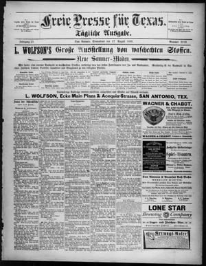 Freie Presse für Texas. (San Antonio, Tex.), Vol. 25, No. 2219, Ed. 1 Saturday, August 17, 1889