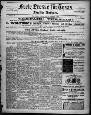 Primary view of object titled 'Freie Presse für Texas. (San Antonio, Tex.), Vol. 26, No. 2560, Ed. 1 Wednesday, September 24, 1890'.