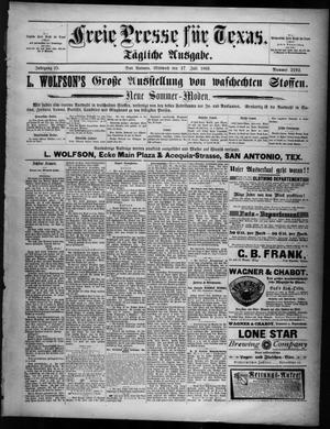 Primary view of object titled 'Freie Presse für Texas. (San Antonio, Tex.), Vol. 25, No. 2192, Ed. 1 Wednesday, July 17, 1889'.
