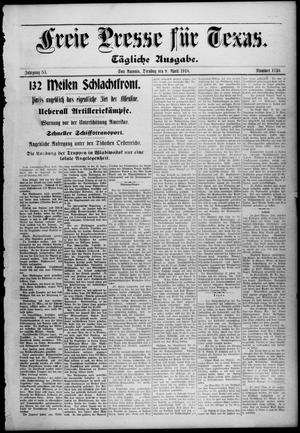 Primary view of object titled 'Freie Presse für Texas. (San Antonio, Tex.), Vol. 53, No. 1126, Ed. 1 Tuesday, April 9, 1918'.