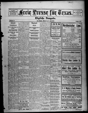 Primary view of object titled 'Freie Presse für Texas. (San Antonio, Tex.), Vol. 46, No. 8619, Ed. 1 Monday, July 11, 1910'.
