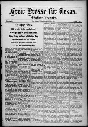 Freie Presse für Texas. (San Antonio, Tex.), Vol. 54, No. 1294, Ed. 1 Wednesday, October 23, 1918