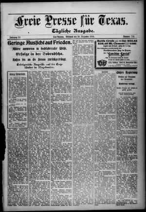Primary view of object titled 'Freie Presse für Texas. (San Antonio, Tex.), Vol. 52, No. 725, Ed. 1 Wednesday, December 20, 1916'.