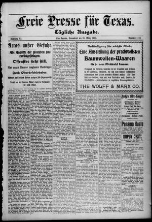 Primary view of object titled 'Freie Presse für Texas. (San Antonio, Tex.), Vol. 53, No. 1118, Ed. 1 Saturday, March 30, 1918'.