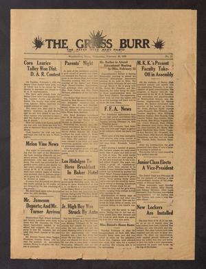 Primary view of object titled 'The Grass Burr (Weatherford, Tex.), No. 11, Ed. 1 Wednesday, February 22, 1939'.