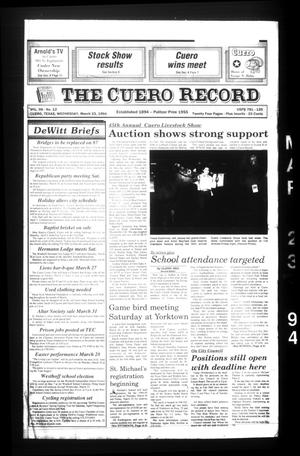 The Cuero Record (Cuero, Tex.), Vol. 98, No. 12, Ed. 1 Wednesday, March 23, 1994