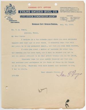 [Letter from Ike T. Pryor to W. J. Bryan, August 23, 1912]