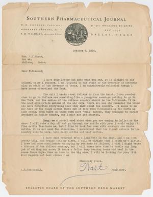 [Letter to Honorable W. J. Bryan, October 9, 1936]