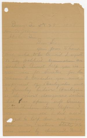 Primary view of object titled '[Letter from John Walter Smith to William John Bryan, May 28, 1908]'.