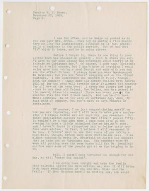 [Letter from McDonald Meachum to Senator W. J. Bryan, December 27, 1939]