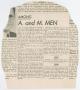 Thumbnail image of item number 2 in: '[Clipping: Among A. and M. Men]'.