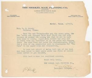 [Letter from J. G. Jackson to William John Bryan, February 29, 1908]