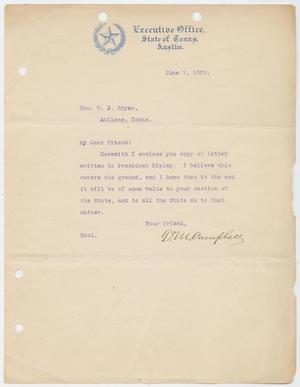 Primary view of object titled '[Letter to Honorable W. J. Bryan, June 7, 1909]'.