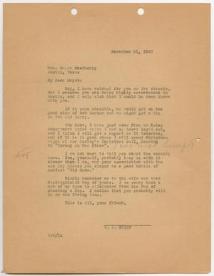 [Letter from W. J. Bryan to Honorable Bryan Bradberry, December 21, 1945]
