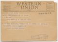 Thumbnail image of item number 1 in: '[Telegram from Rose Allison Banks to W. J. Bryan, October 14, 1947]'.