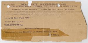 Primary view of object titled '[Telegram from W. R. Holsey to W. J. Bryan, July 5]'.