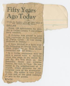 [Clipping: Fifty Years Ago Today]