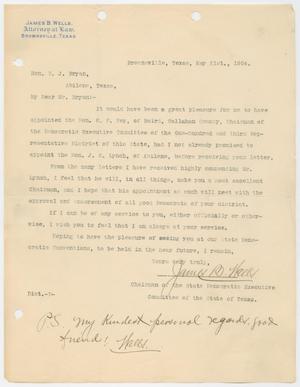 Primary view of object titled '[Letter from James B. Wells to William John Bryan, May 31, 1904]'.