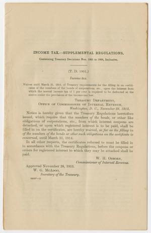 Income tax. (T. D. 1901-1909.)