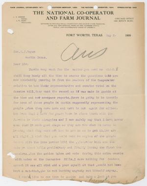 Primary view of object titled '[Letter from A. W. Grant to William John Bryan, May 2, 1909]'.
