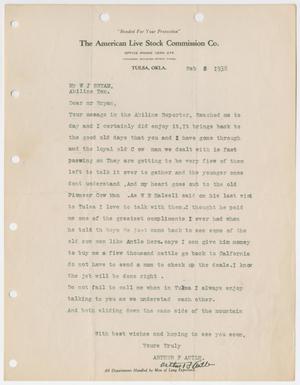 [Letter from Arthur F. Antle to W. J. Bryan, February 7, 1938]