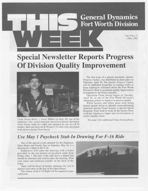 Primary view of object titled 'GDFW This Week, Volume 6, Number 17, May 1, 1992'.