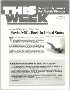 GDFW This Week, Volume 5, Number 33, August 30, 1991