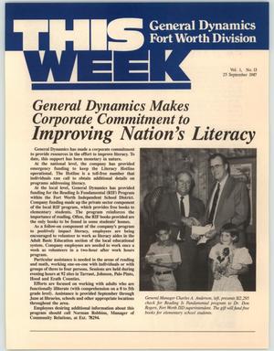 GDFW This Week, Volume 1, Number 13, September 25, 1987