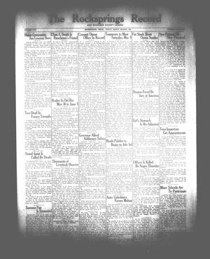 Primary view of object titled 'The Rocksprings Record and Edwards County Leader (Rocksprings, Tex.), Vol. 17, No. 14, Ed. 1 Friday, March 8, 1935'.