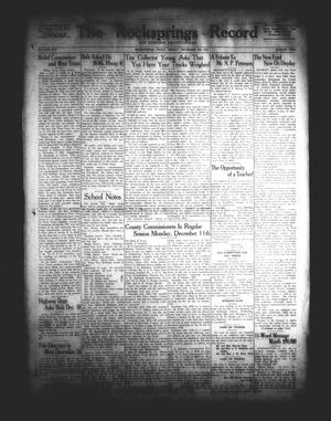 Primary view of object titled 'The Rocksprings Record and Edwards County Leader (Rocksprings, Tex.), Vol. 16, No. 2, Ed. 1 Friday, December 15, 1933'.