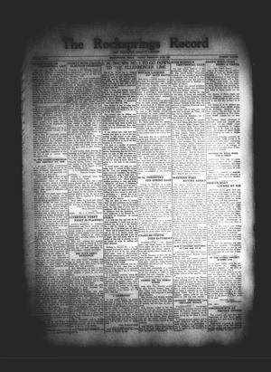 Primary view of object titled 'The Rocksprings Record and Edwards County Leader (Rocksprings, Tex.), Vol. 18, No. 11, Ed. 1 Friday, February 14, 1936'.