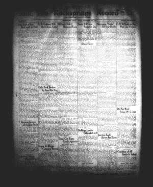 The Rocksprings Record and Edwards County Leader (Rocksprings, Tex.), Vol. 15, No. 48, Ed. 1 Friday, November 3, 1933