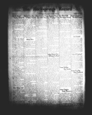 The Rocksprings Record and Edwards County Leader (Rocksprings, Tex.), Vol. 15, No. 44, Ed. 1 Friday, October 6, 1933