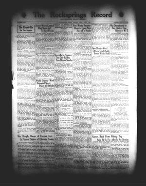 The Rocksprings Record and Edwards County Leader (Rocksprings, Tex.), Vol. 18, No. 33, Ed. 1 Friday, July 17, 1936