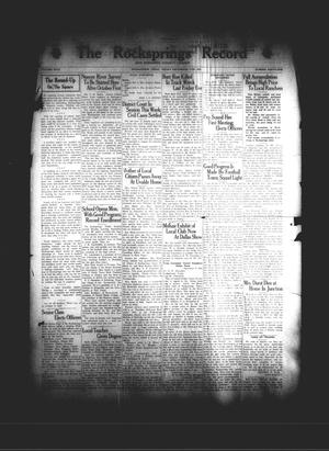 The Rocksprings Record and Edwards County Leader (Rocksprings, Tex.), Vol. 18, No. 41, Ed. 1 Friday, September 11, 1936