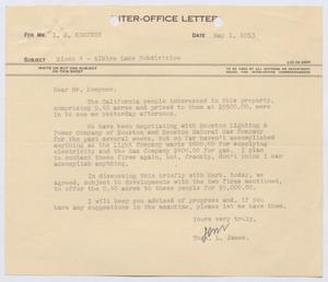 [Letter from Thomas L. James to I. H. Kempner, May 1, 1953]
