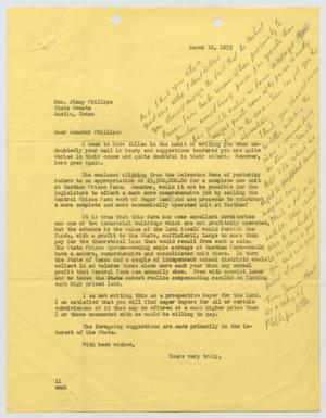 [Letter from I. H. Kempner to Jimmy Phillips, March 16, 1953]