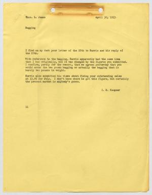 [Letter from I. H. Kempner to Thomas L. James, April 30, 1953]