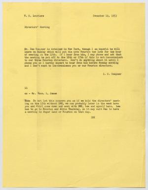 Primary view of object titled '[Letter from I. H. Kempner to W. H. Louviere, December 12, 1953]'.
