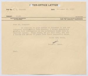 [Letter from Thomas L. James to I. H. Kempner, November 12, 1953]