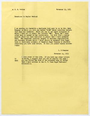 [Letter from I. H. Kempner to J. M. Sutton, November 13, 1953]