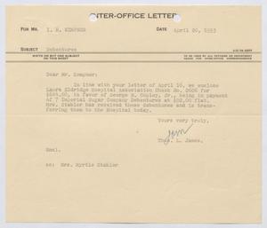 [Letter from Thomas L. James to I. H. Kempner, April 23, 1953]