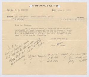 [Letter from Thomas L. James to I. H. Kempner, June 2, 1953]