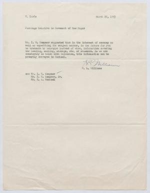 [Letter from H. L. Williams to Herman Lurie, March 26, 1953]