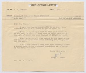 [Letter from Thomas L. James to I. H. Kemnper, April 14, 1953]
