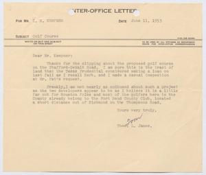[Letter from Thomas L. James to I. H. Kempner, June 11, 1953]